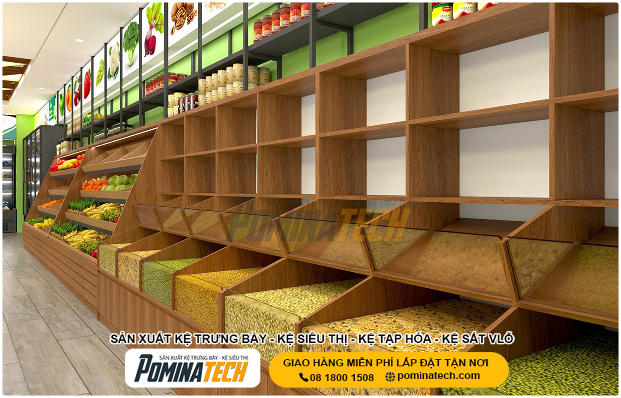Kệ Trưng Bày Rau Củ Quả Đẹp – Giải Pháp Tối Ưu Cho Siêu Thị & Cửa Hàng