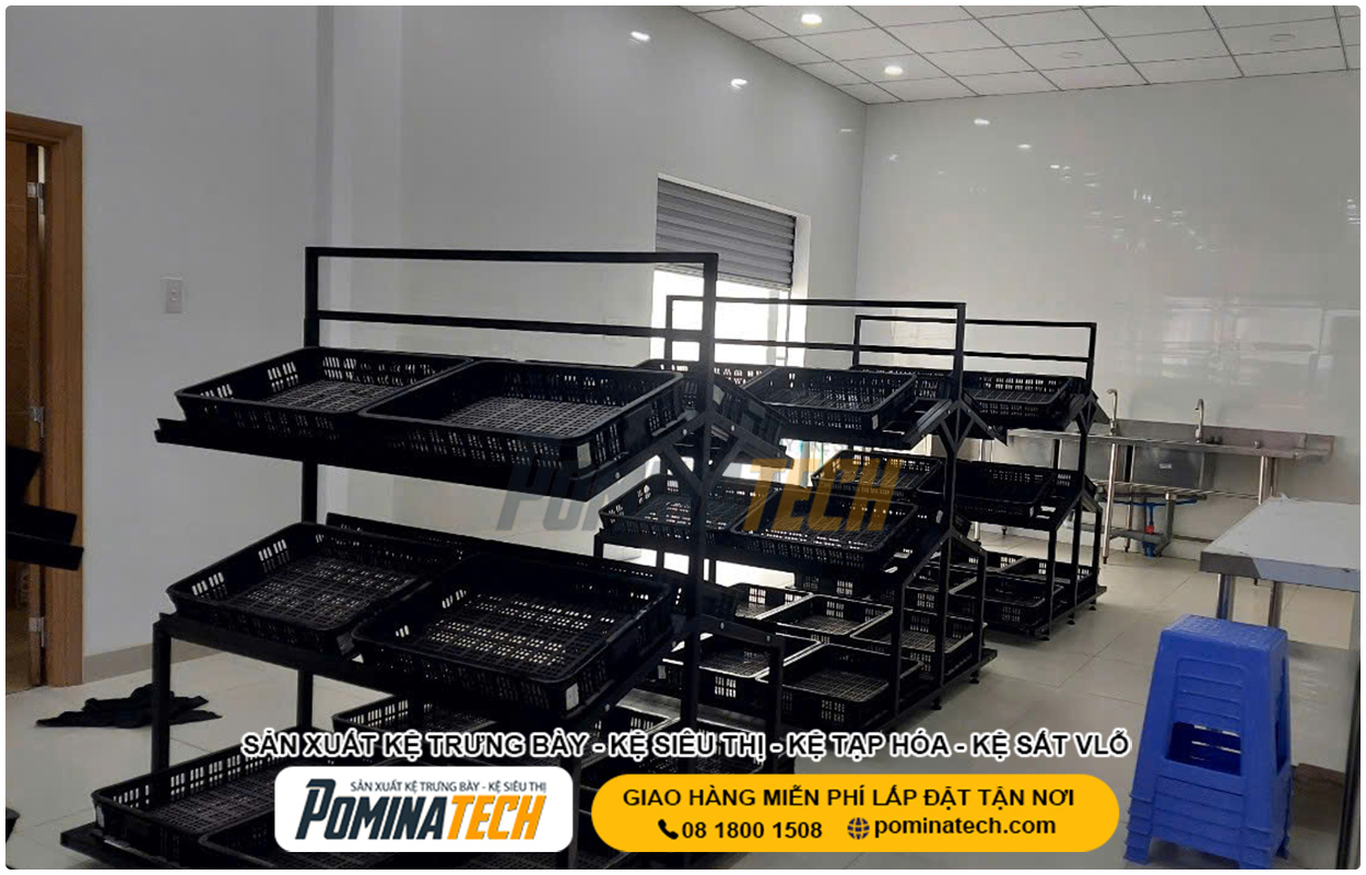 Kệ Trưng Bày Rau Củ Quả Siêu Thị - Bố Trí Khoa Học Dễ Bán Hàng