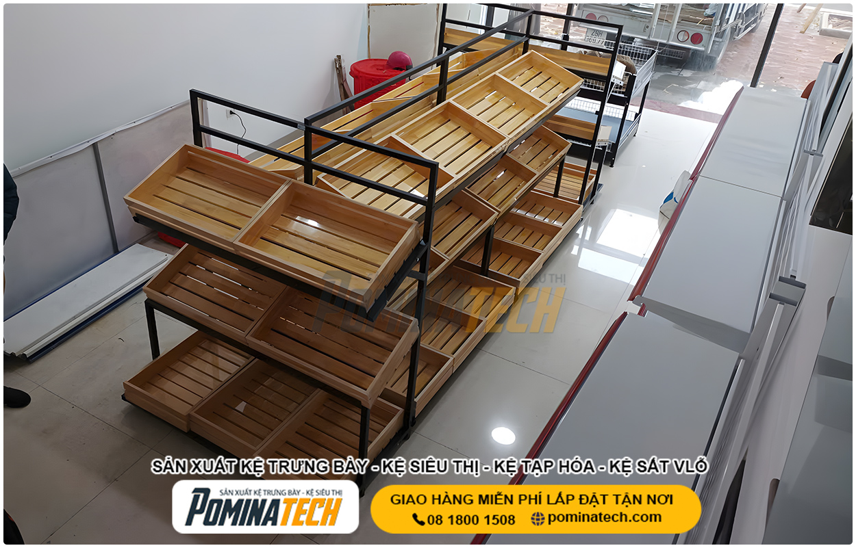 Kệ Trưng Bày Rau Củ Quả Siêu Thị - Bố Trí Khoa Học Dễ Bán Hàng