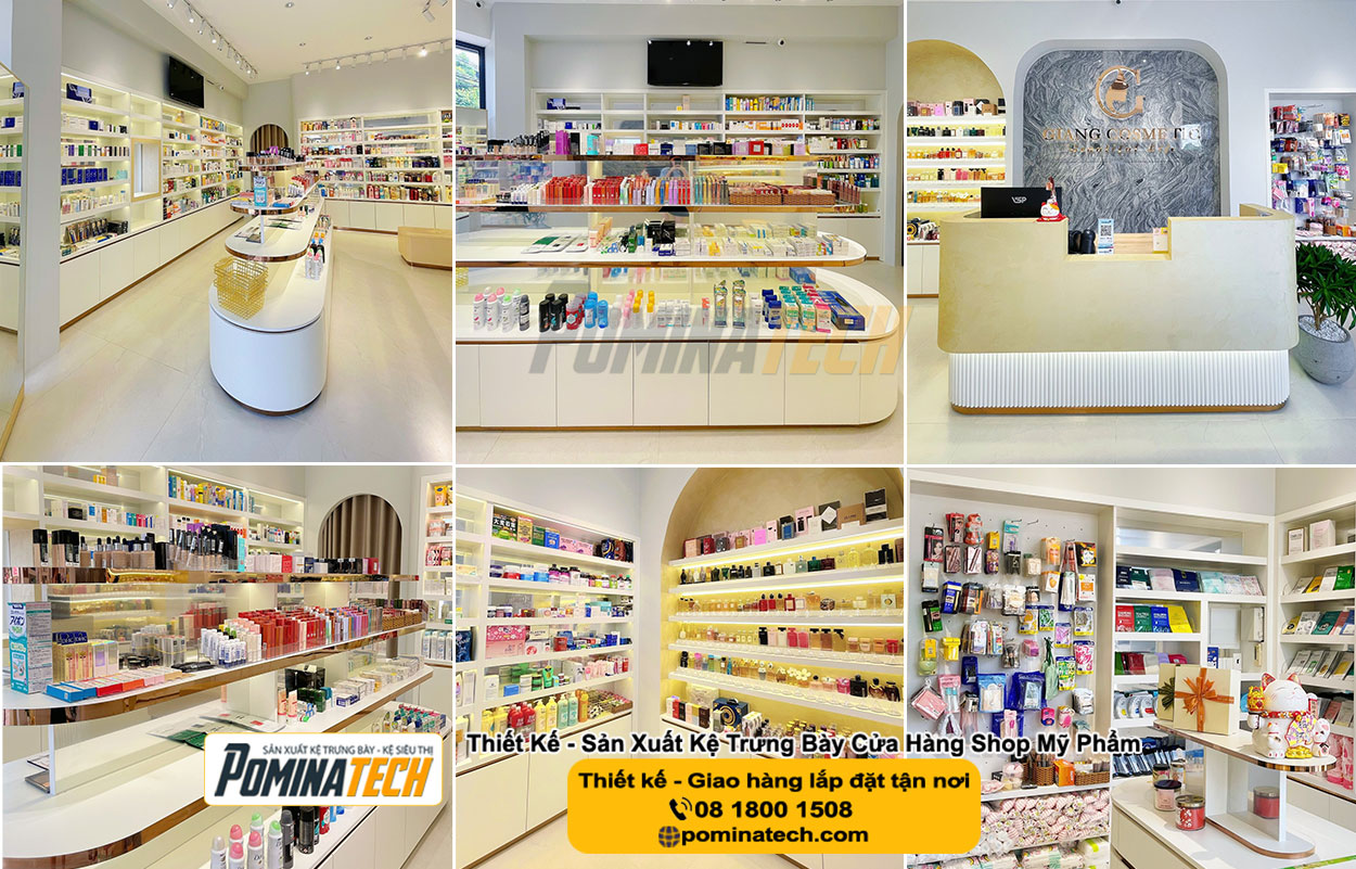 Kệ trưng bày mỹ phẩm tại Ninh Hòa - Kệ shop mỹ phẩm