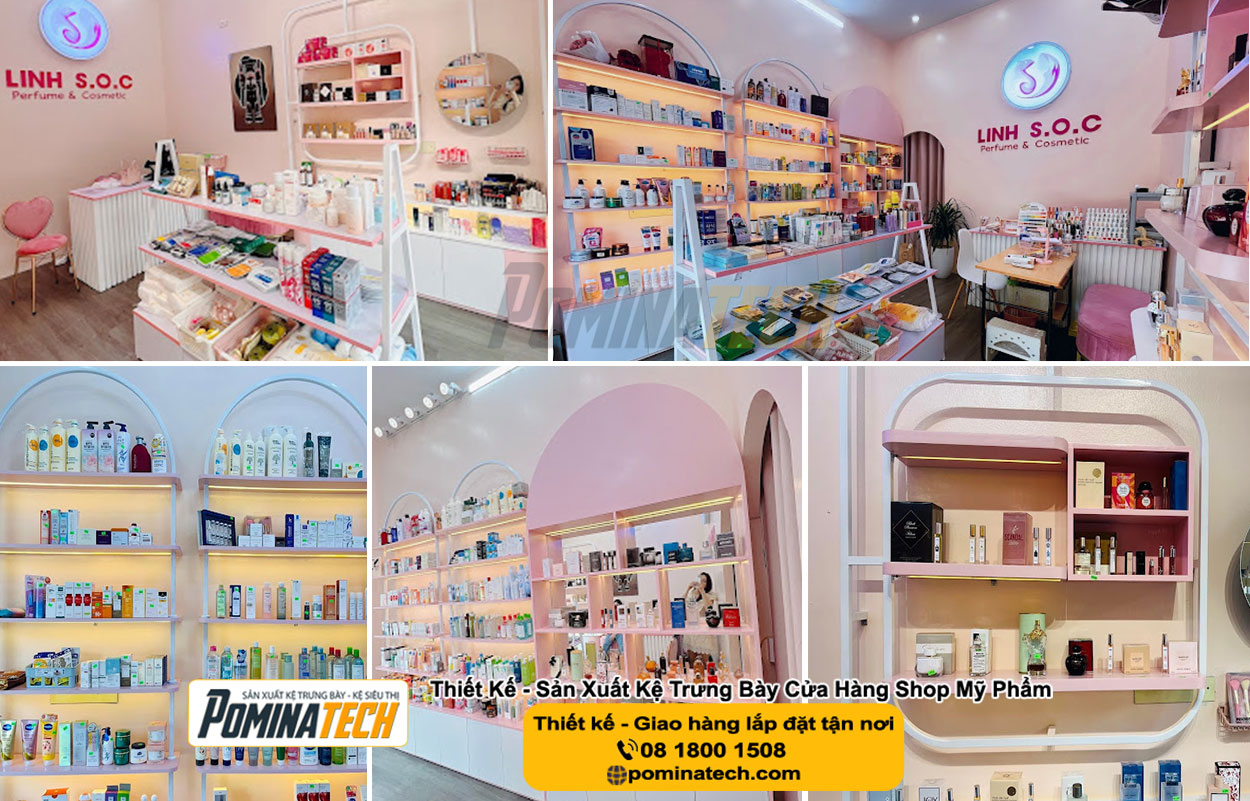 Kệ trưng bày mỹ phẩm tại Ninh Hòa - Kệ shop mỹ phẩm
