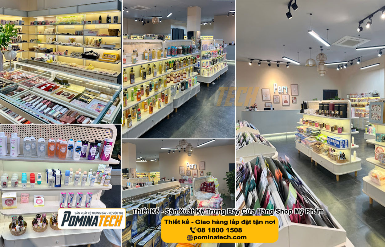 Kệ trưng bày mỹ phẩm tại Quận 12 - Kệ Shop mỹ phẩm