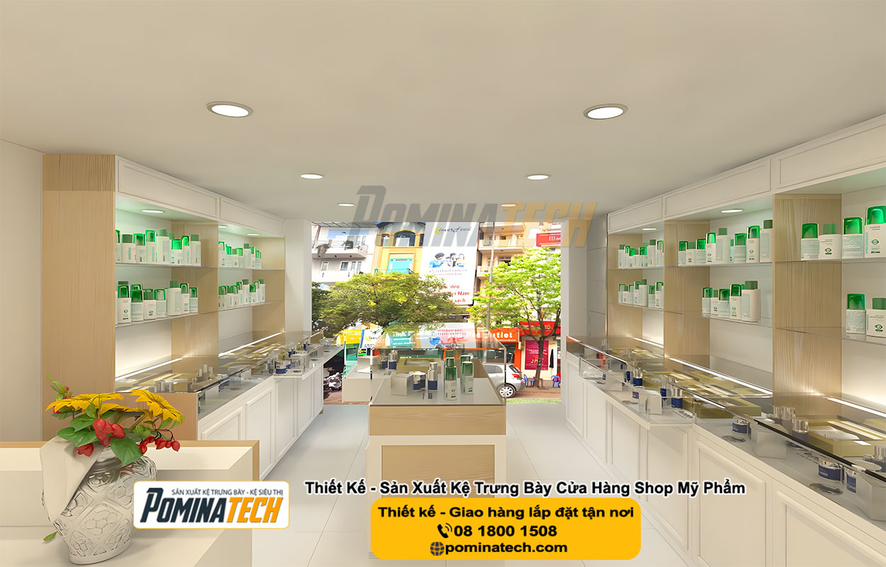 Mẫu kệ trưng bày mỹ phẩm 2025