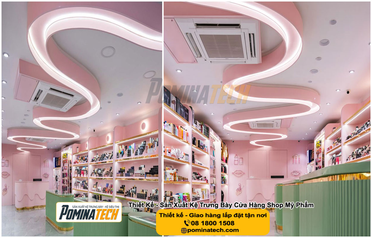 Thiết kế Decor shop mỹ phẩm tại Lâm Đồng