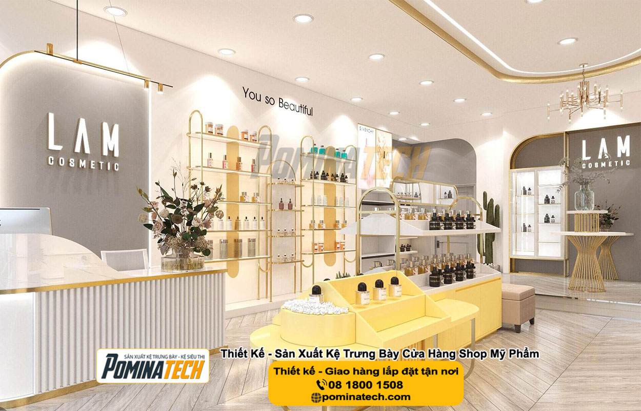 Thiết kế Decor shop mỹ phẩm tại Long Khánh