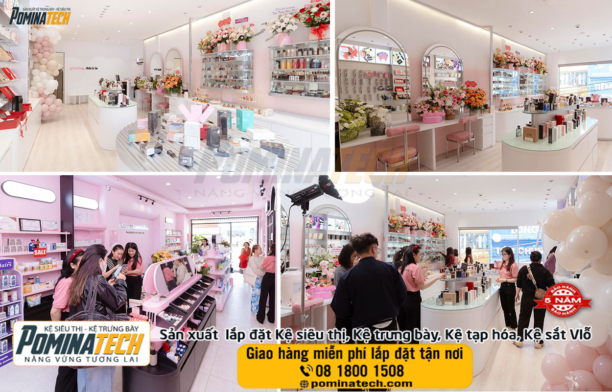 Thiết kế Setup Decor mở cửa hàng mỹ phẩm tại Trà Vinh