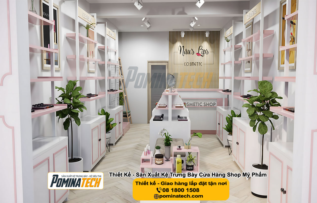 Top mẫu kệ trưng bày mỹ phẩm đẹp, giá rẻ, sang trọng nhất hiện nay