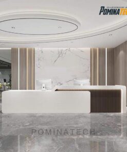 Bàn Lễ Tân Gỗ MDF Cao Cấp, Thiết Kế Hiện Đại Với Đèn LED Tinh Tế