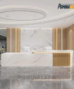 Bàn Lễ Tân Gỗ MDF Cao Cấp, Thiết Kế Hiện Đại Với Đèn LED Tinh Tế