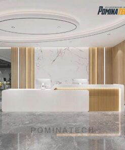 Bàn Lễ Tân Gỗ MDF Cao Cấp, Thiết Kế Hiện Đại Với Đèn LED Tinh Tế