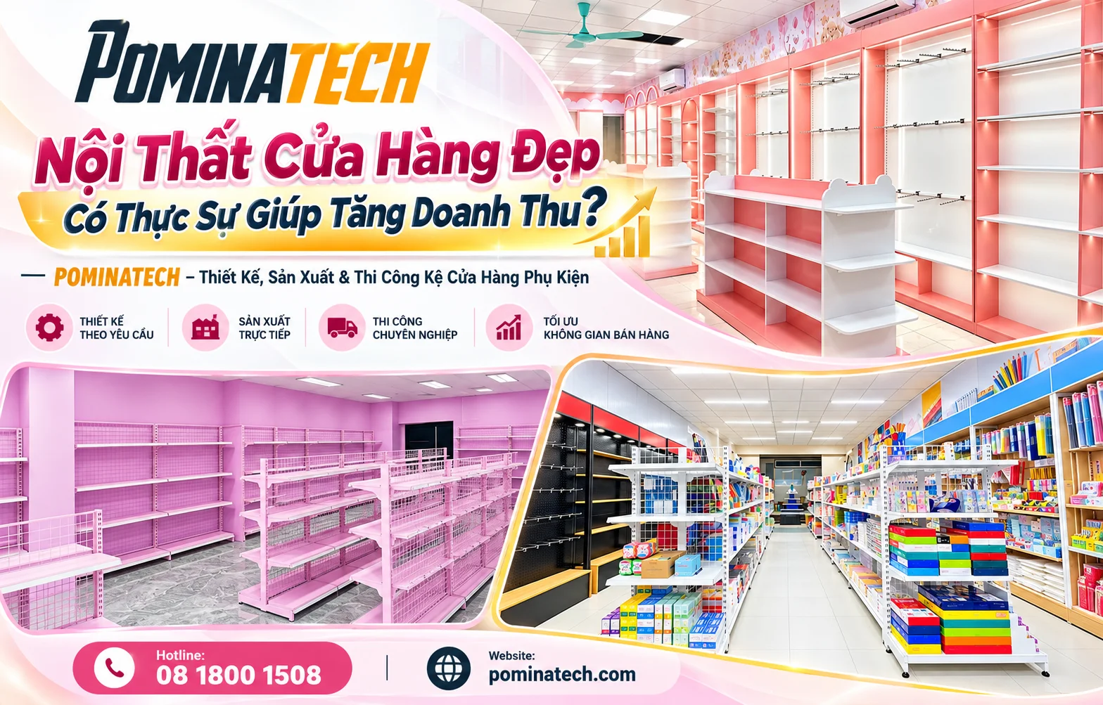 Bố trí nội thất cửa hàng hợp lý hỗ trợ tăng hiệu quả kinh doanh