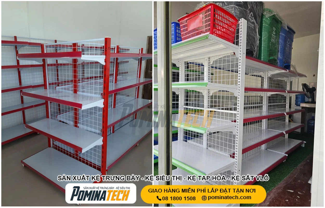 Các mẫu kệ trưng bày hàng hóa đẹp cho siêu thị và cửa hàng tạp hóa