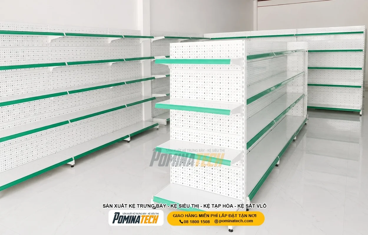 Giá kệ siêu thị tôn lỗ tối ưu không gian cửa hàng