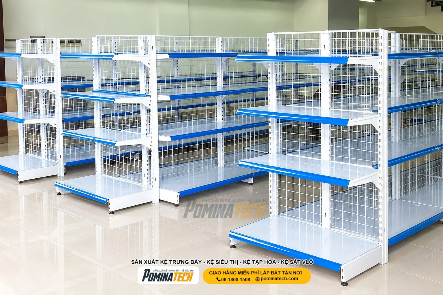 Giải pháp sử dụng kệ siêu thị 4 tầng để cải thiện khả năng quan sát từ quầy thu ngân