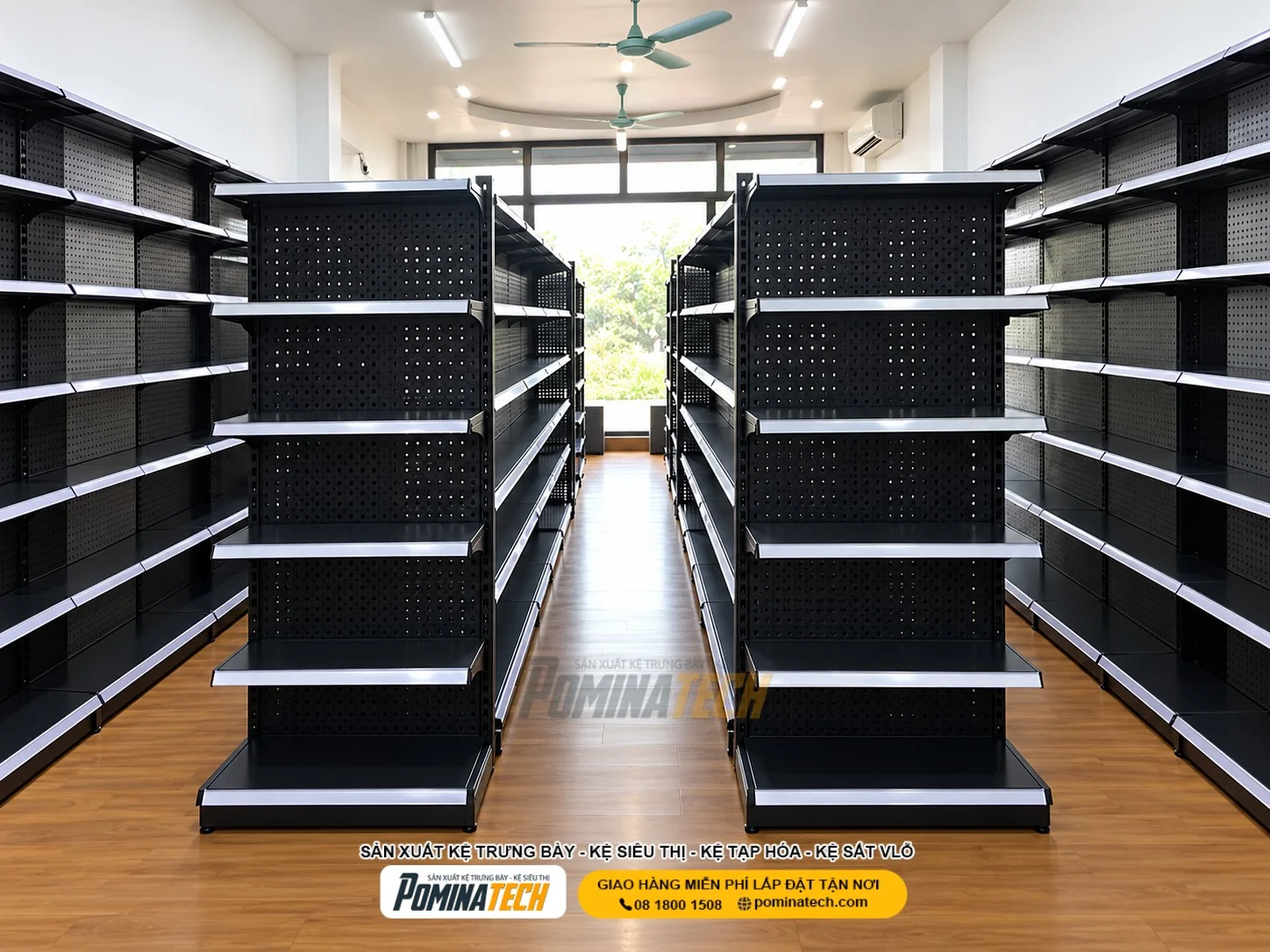 Giải pháp sử dụng kệ siêu thị 6 tầng để mở rộng diện tích trưng bày trong cửa hàng nhỏ