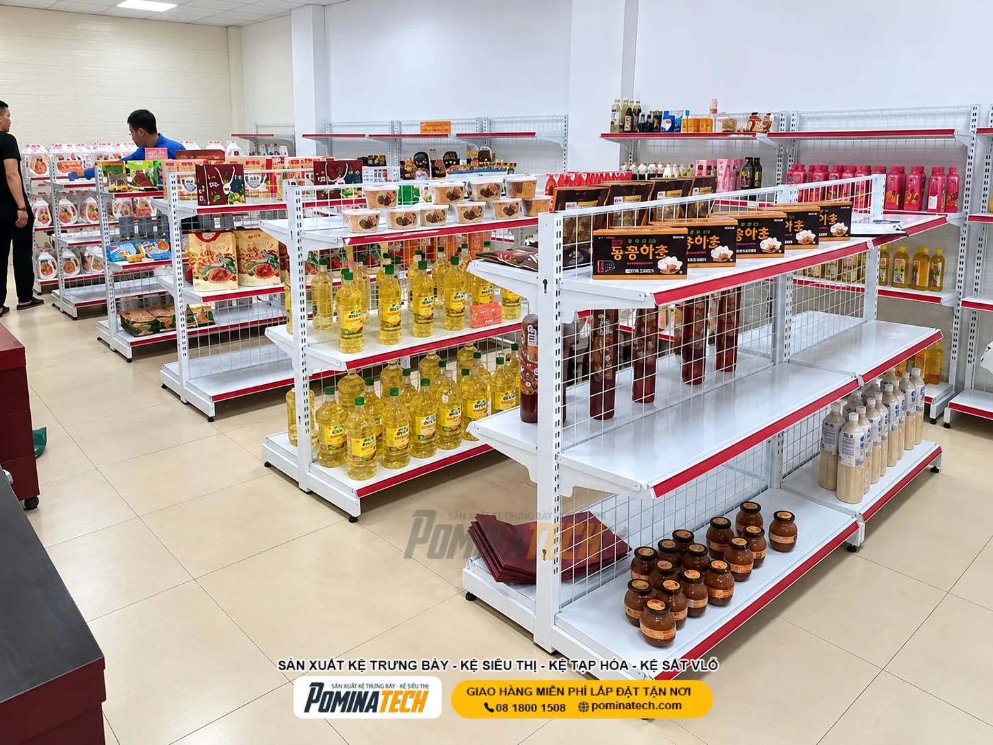 Giải pháp thiết kế kệ siêu thị theo mặt bằng giúp tận dụng hiệu quả từng mét vuông kinh doanh.