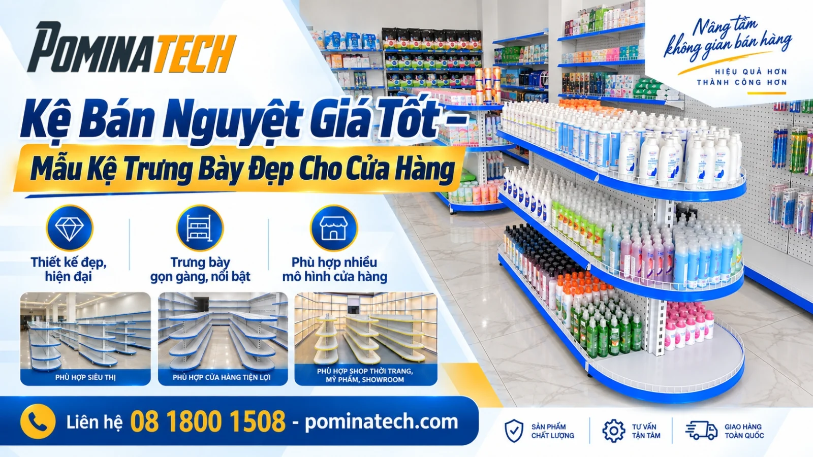 Kệ Bán Nguyệt Giá Tốt – Mẫu Kệ Trưng Bày Đẹp Cho Cửa Hàng