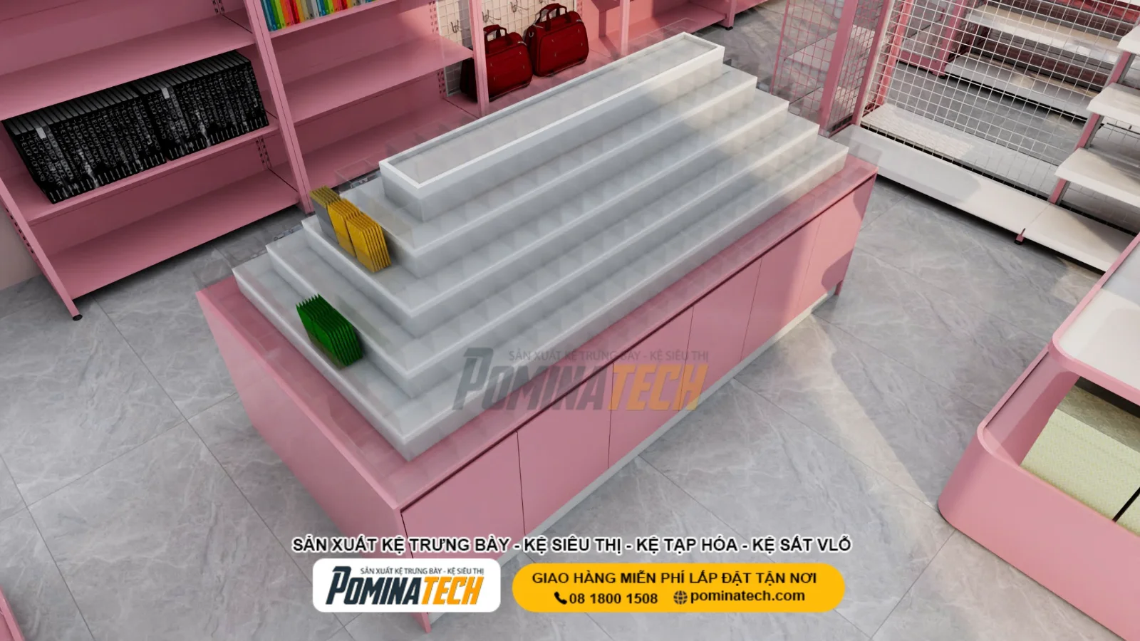 Kệ bút mica để bàn nhiều ngăn tiện lợi