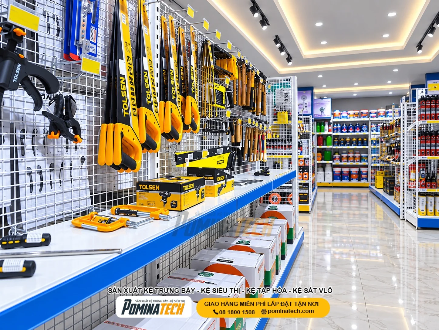 Kệ Cửa Hàng Gia Dụng – Đẹp, Bền, Dễ Phân Loại Sản Phẩm