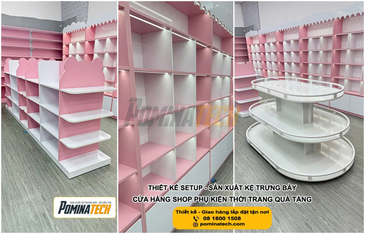 Kệ Cửa Hàng Phụ Kiện Tối Ưu Không Gian Trưng Bày