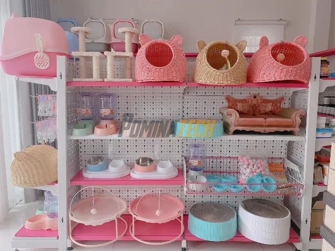 Kệ Cửa Hàng Thú Cưng – Mẫu Kệ Đẹp Cho Pet Shop Hiện Đại