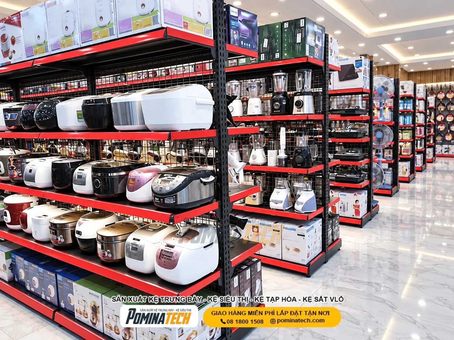 Kệ Gia Dụng Hiện Đại – Trưng Bày Gọn Gàng, Dễ Quan Sát Hàng Hóa