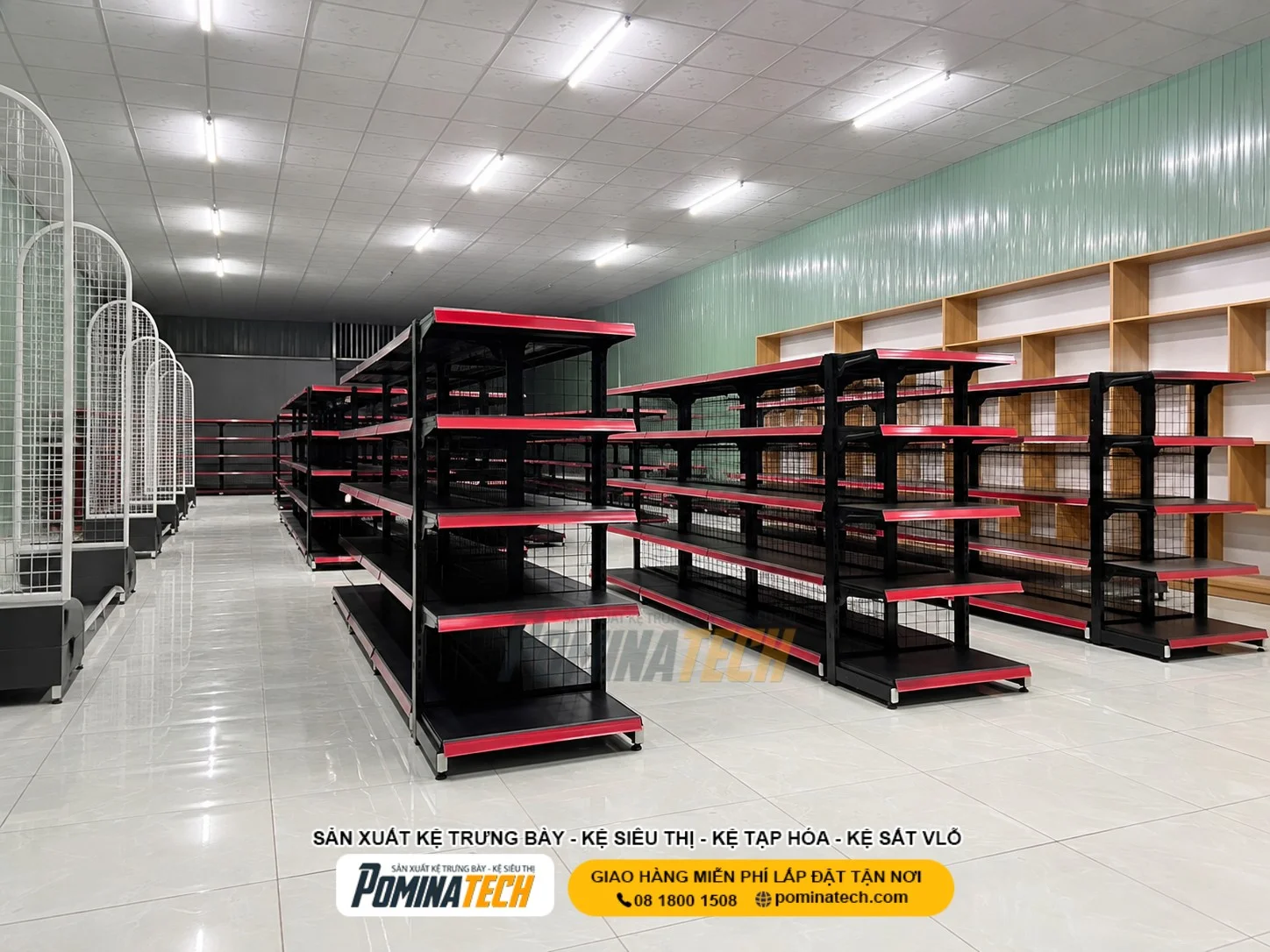 Kệ Gia Dụng POMINATECH – Giải Pháp Trưng Bày Gọn Đẹp Cho Shop Và Siêu Thị