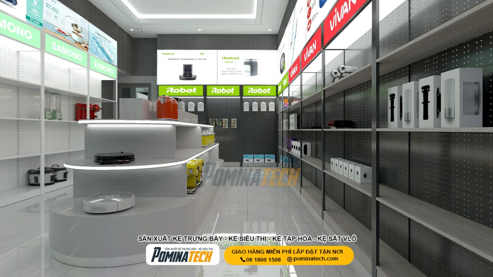 Kệ Gia Dụng POMINATECH – Thiết Kế Hiện Đại, Trưng Bày Khoa Học