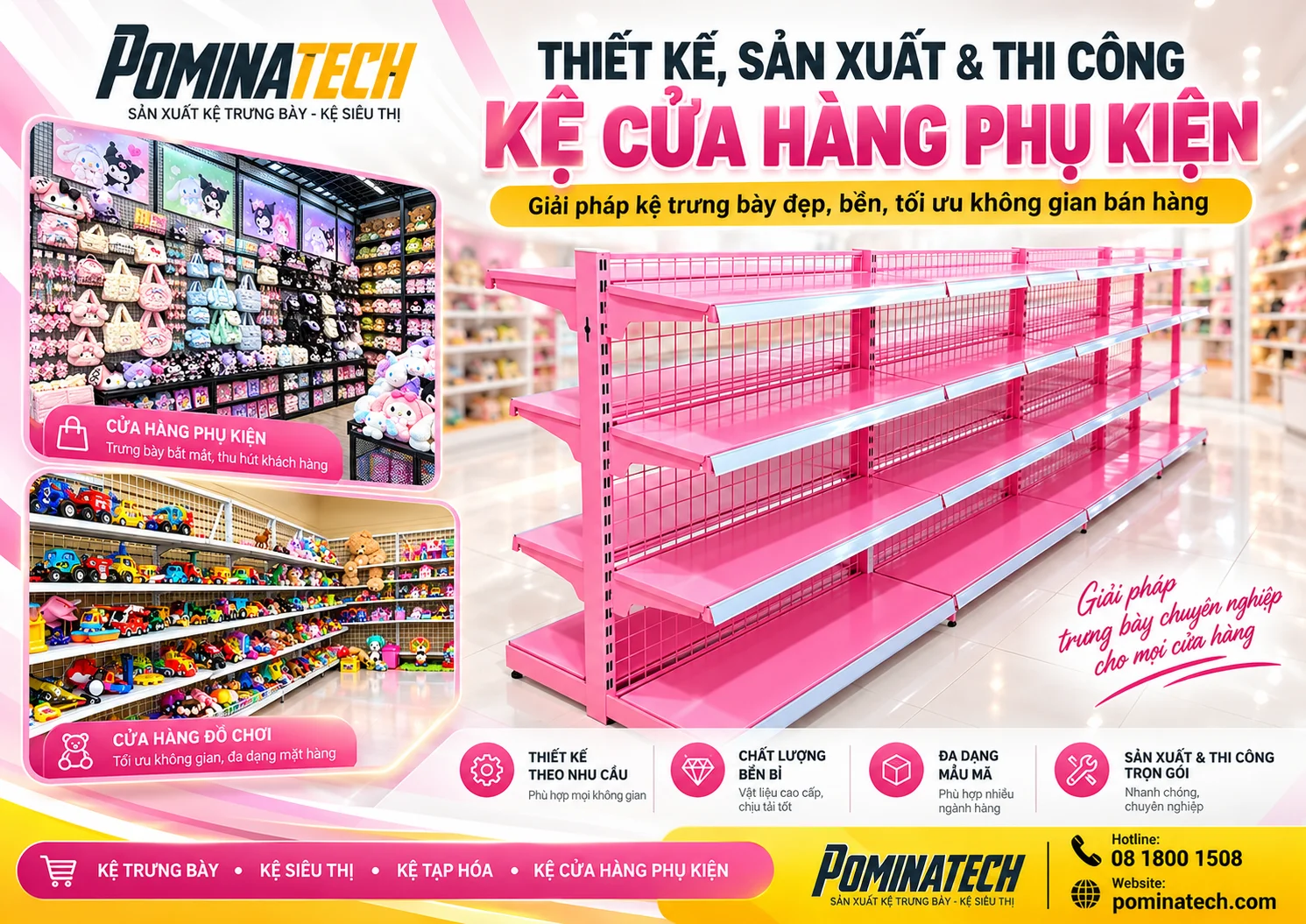 Kệ lưng lưới trưng bày sản phẩm hiện đại cho cửa hàng bán lẻ