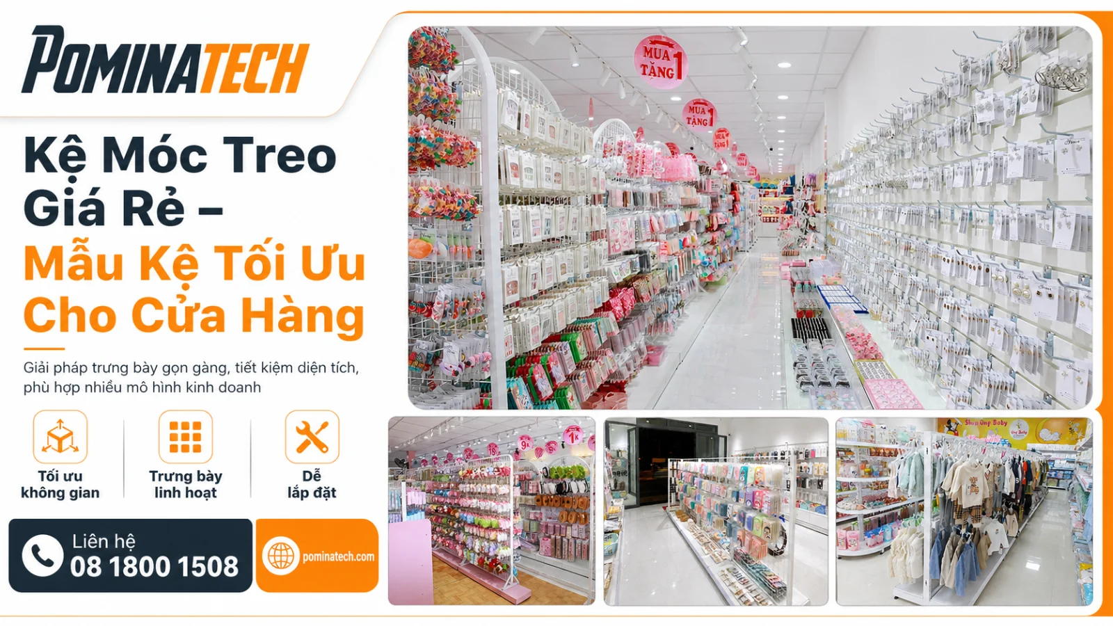 Kệ Móc Treo Giá Rẻ – Top Mẫu Đẹp, Bền Cho Cửa Hàng