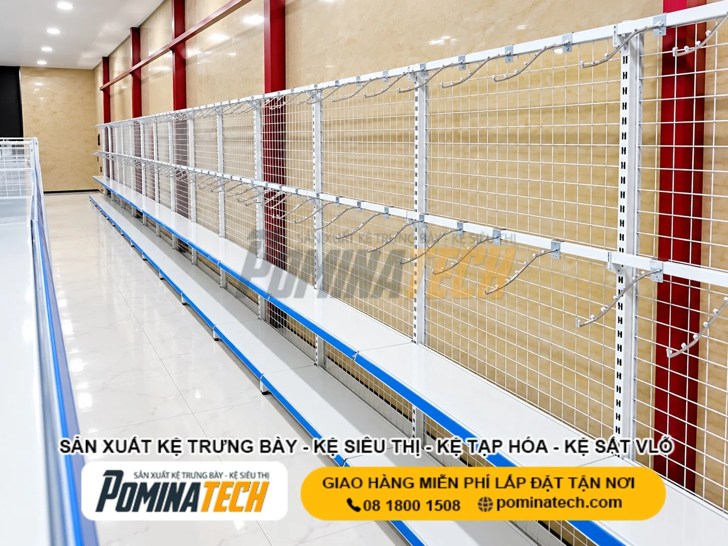 Kệ móc treo giúp sắp xếp hàng hóa khoa học