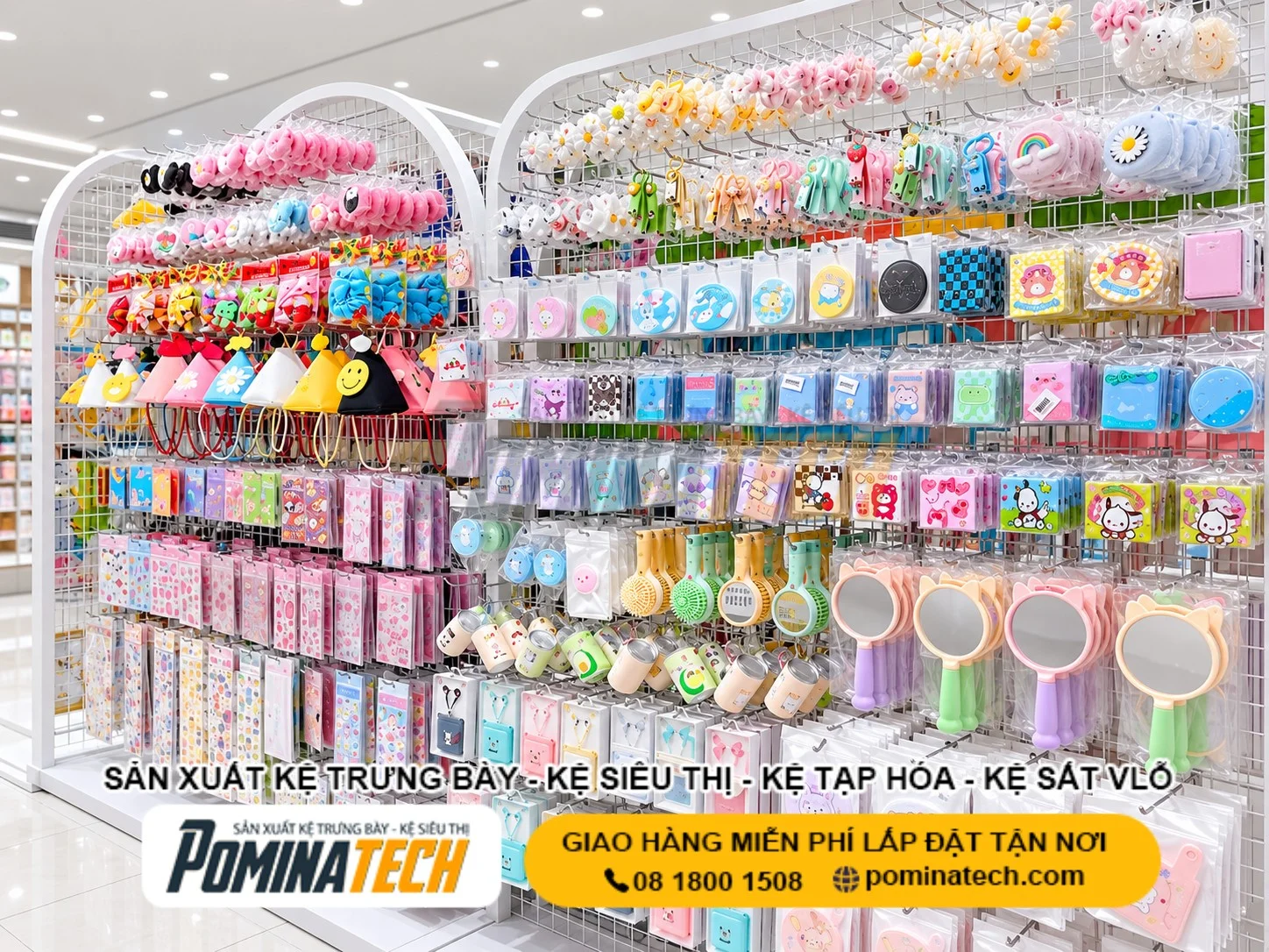 Kệ móc treo sản phẩm tối ưu diện tích cửa hàng
