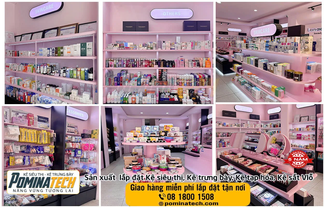 Kệ Mỹ Phẩm Cho Shop – Nhiều Mẫu Đẹp, Bền, Giá Hợp Lý