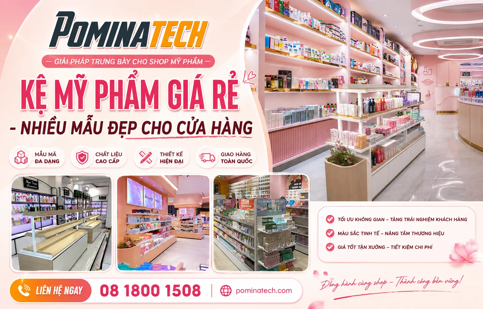 Kệ Mỹ Phẩm Giá Rẻ – Top Mẫu Đẹp, Hiện Đại Cho Cửa Hàng