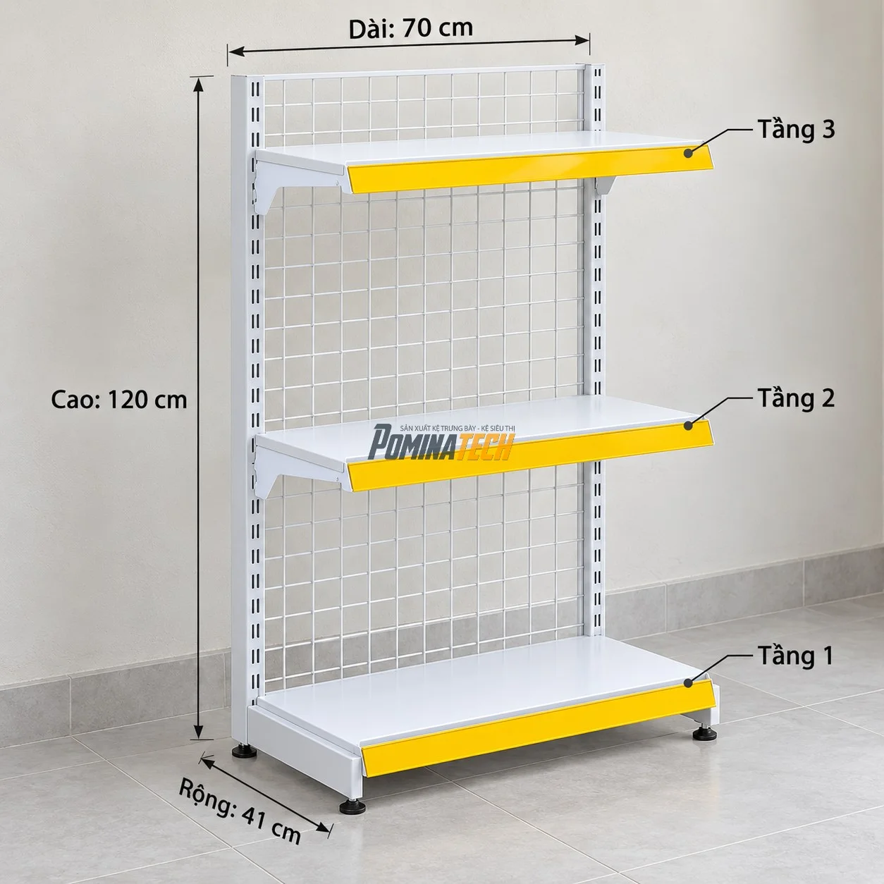 Kệ Đôi Lưng Lưới 3 Tầng – Kệ Siêu Thị Giá Rẻ Cho Cửa Hàng Tạp Hóa