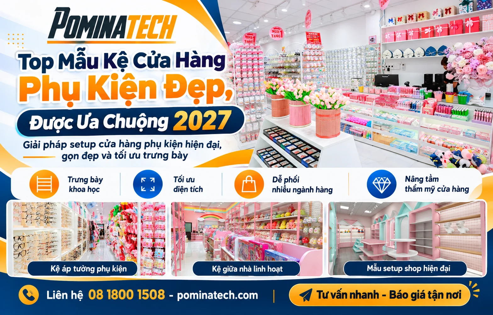 Kệ Phụ Kiện Đẹp Cho Cửa Hàng Hiện Đại 2027