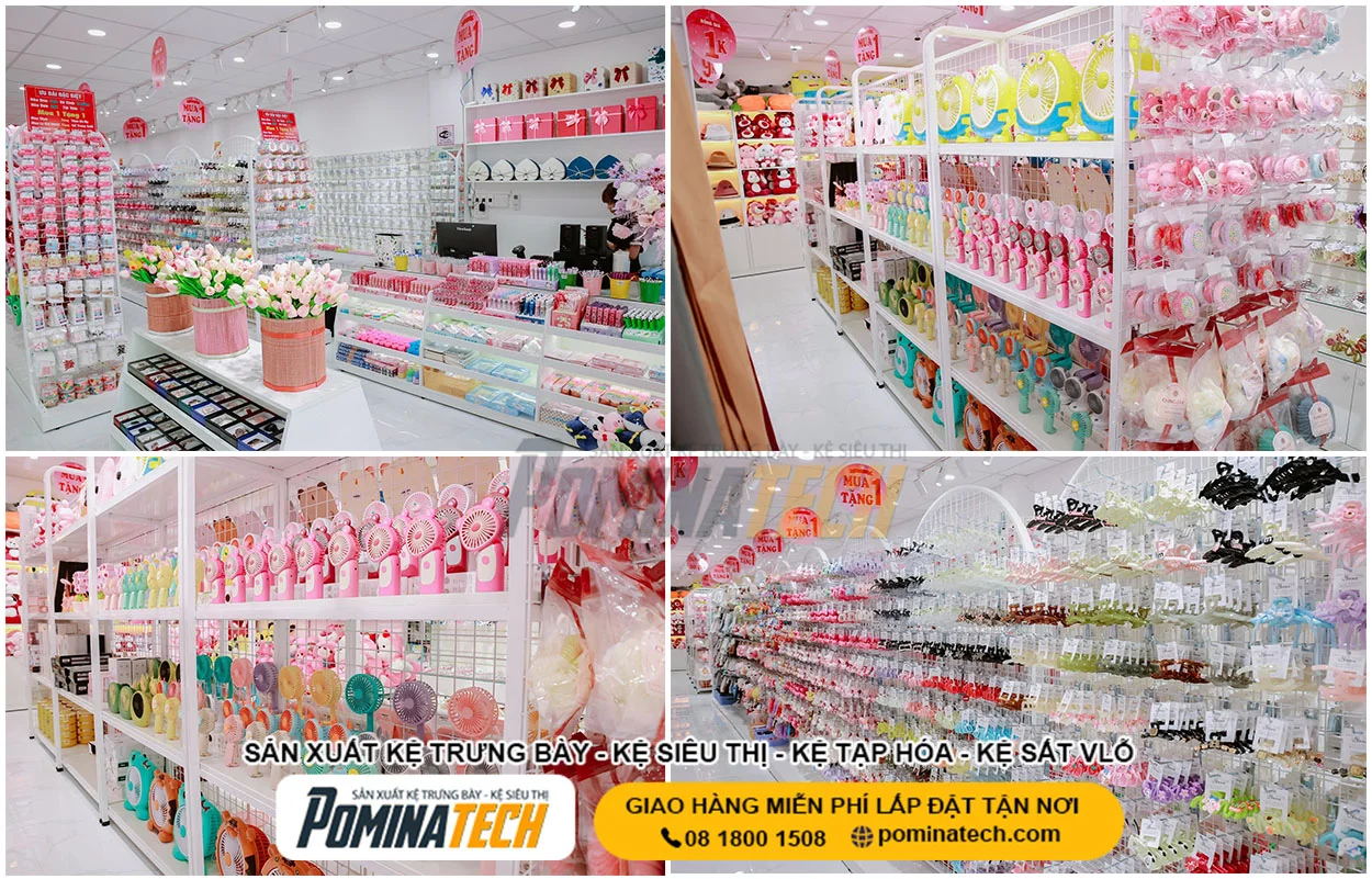 Kệ Phụ Kiện Hai Mặt Giữa Nhà Cho Cửa Hàng