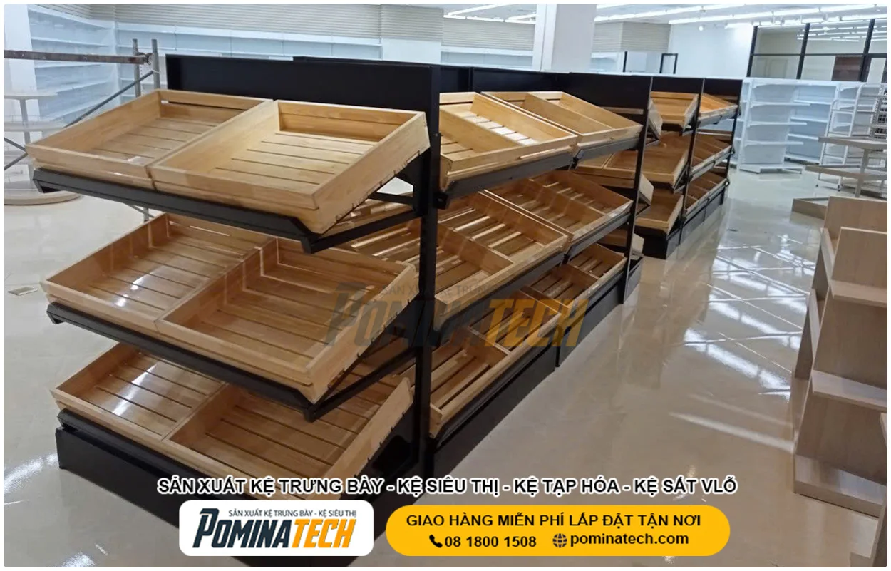 Kệ Rau Củ Quả Siêu Thị – Bền Đẹp, Tối Ưu Diện Tích Trưng Bày
