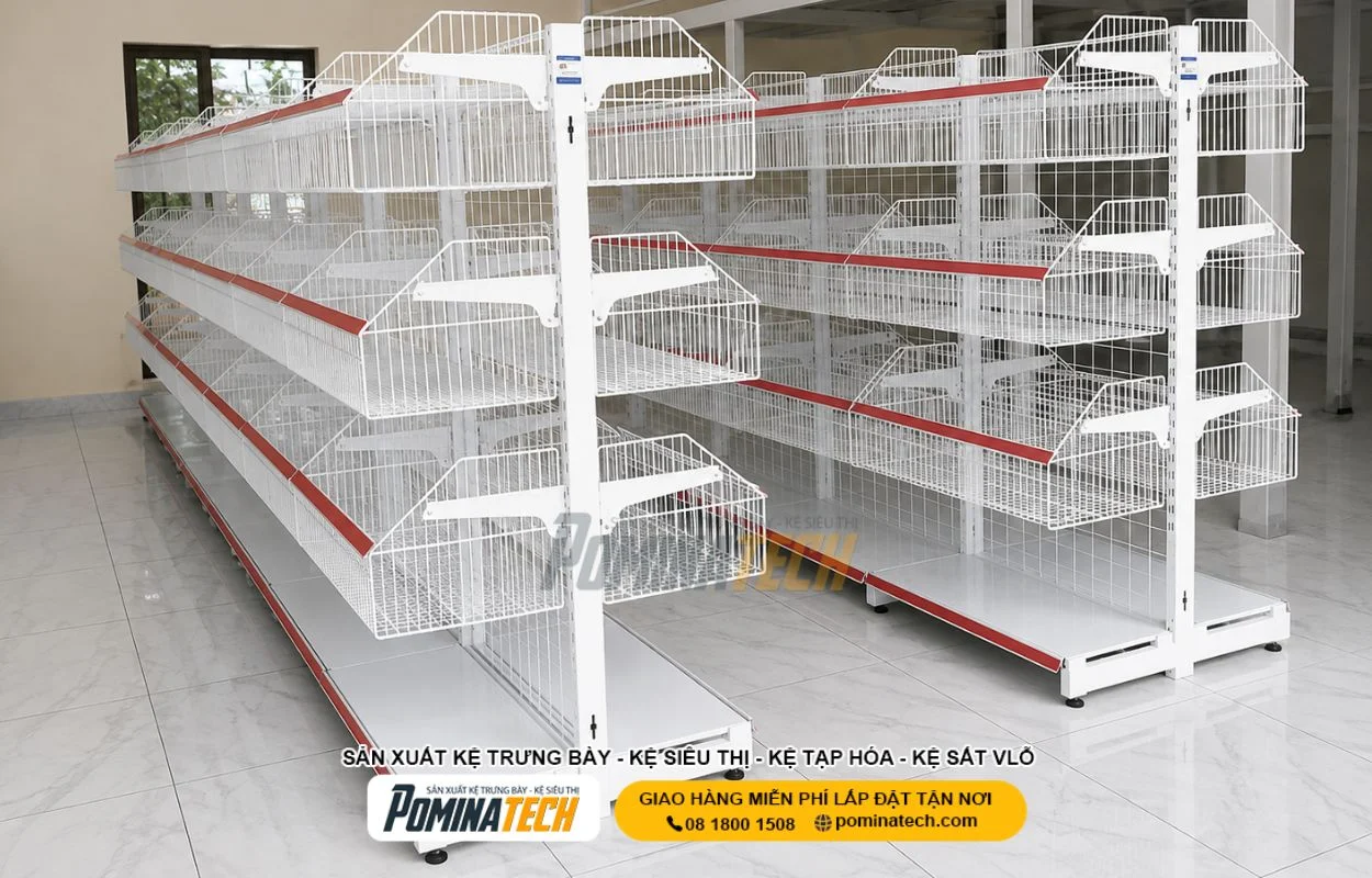 Kệ Rổ Mì Đẹp – Giải Pháp Trưng Bày Gọn Cho Cửa Hàng