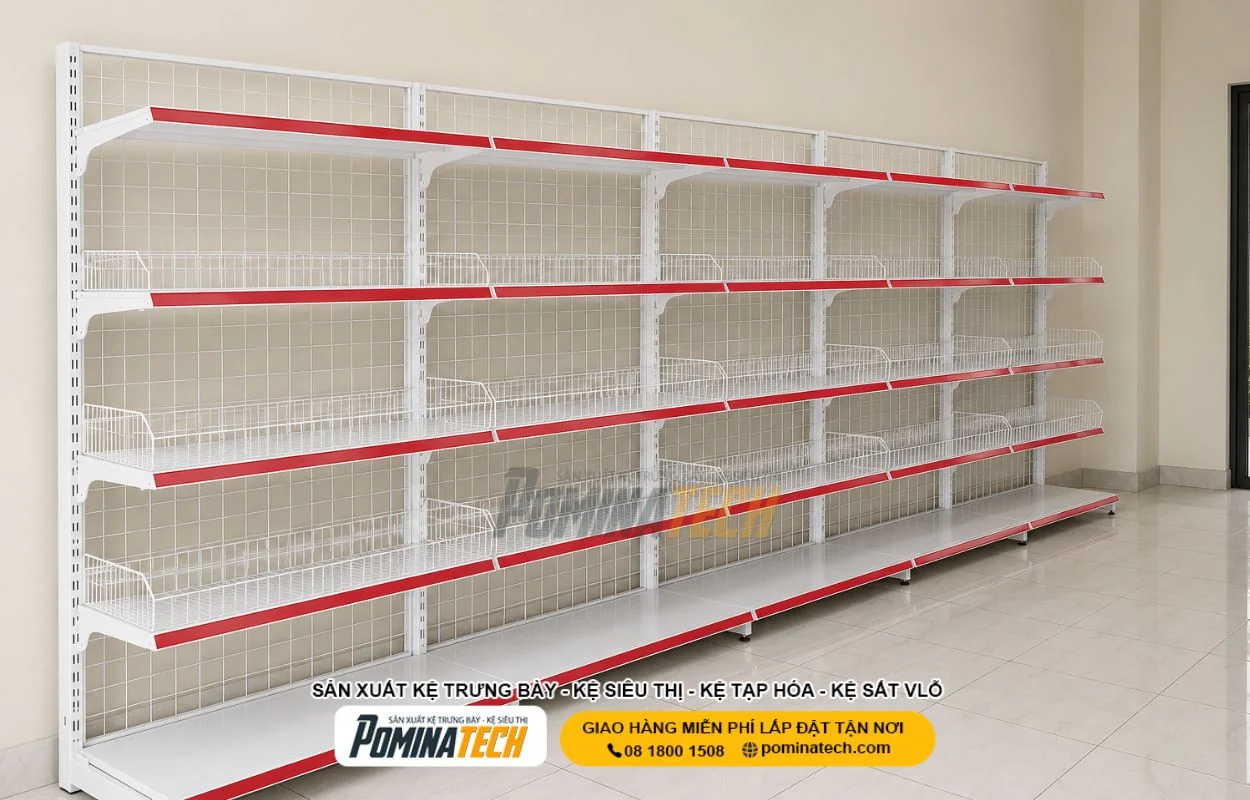 Kệ Rổ Mì Siêu Thị – Bền Chắc, Dễ Sắp Xếp Hàng Hóa