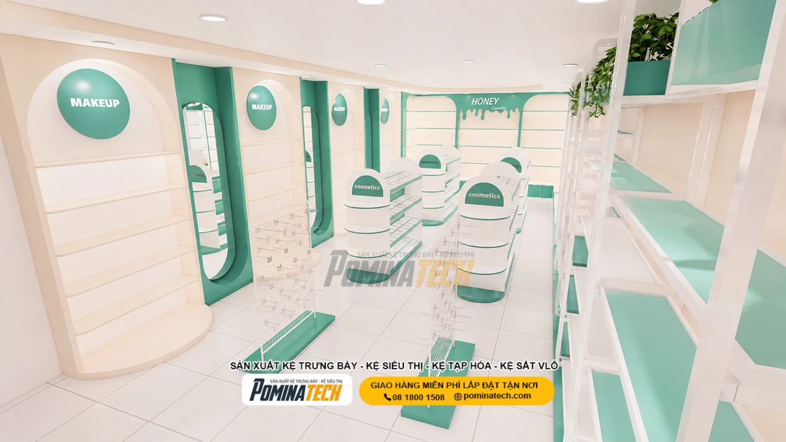 Kệ Shop Mỹ Phẩm Cao Cấp – Giải Pháp Trưng Bày Chuyên Nghiệp Và Bền Đẹp