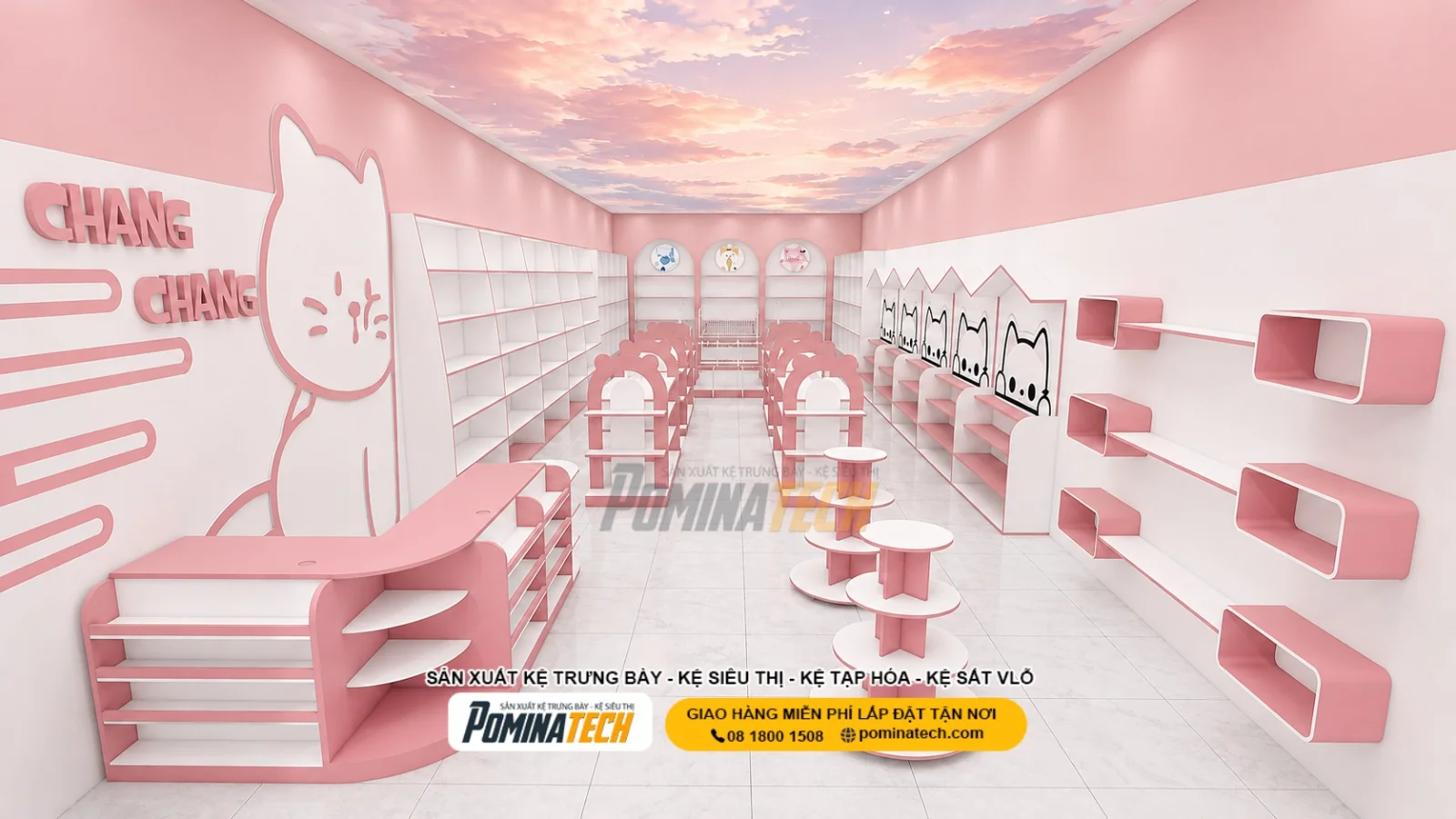 Kệ Shop Mỹ Phẩm Cao Cấp – Giải Pháp Trưng Bày Hiện Đại Cho Cửa Hàng Chuyên Nghiệp
