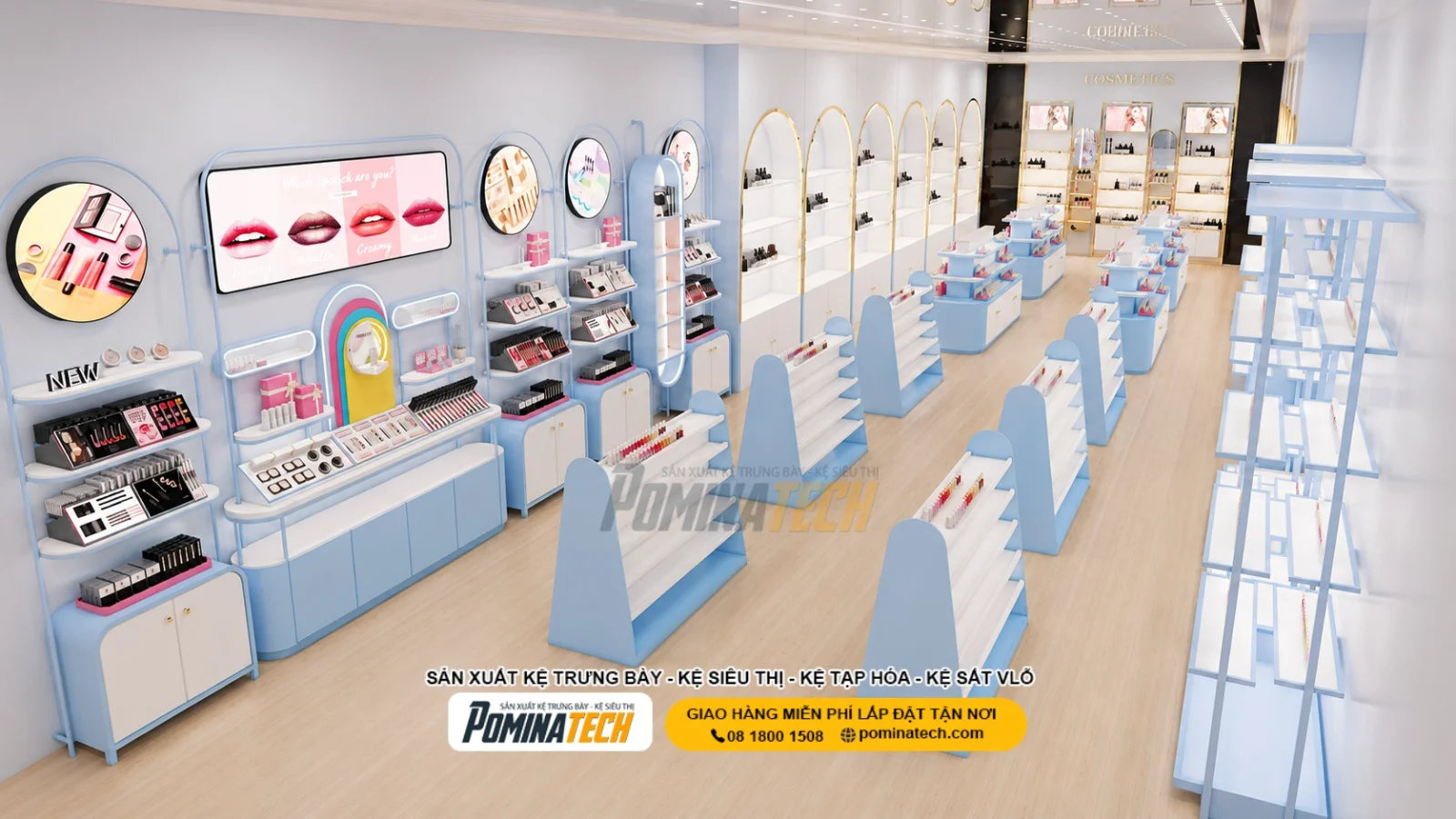 Kệ Shop Mỹ Phẩm Cao Cấp Giúp Nâng Tầm Không Gian Kinh Doanh Và Thu Hút Khách Hàng
