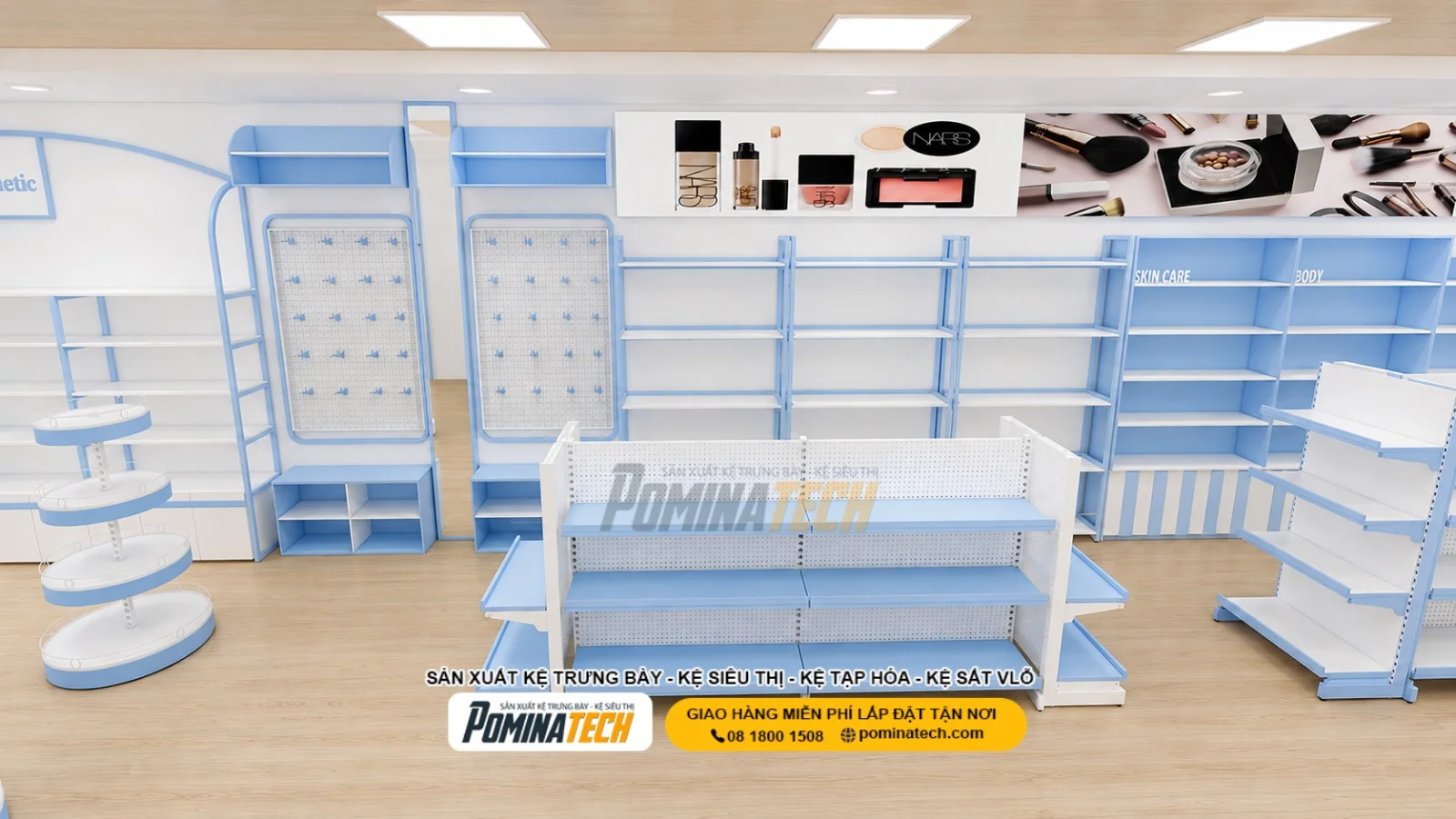 Kệ Shop Mỹ Phẩm Hiện Đại – Lựa Chọn Hoàn Hảo Cho Không Gian Kinh Doanh Cao Cấp