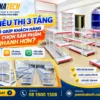 Kệ siêu thị 3 tầng giúp khách hàng dễ dàng quan sát và lựa chọn sản phẩm nhanh chóng.