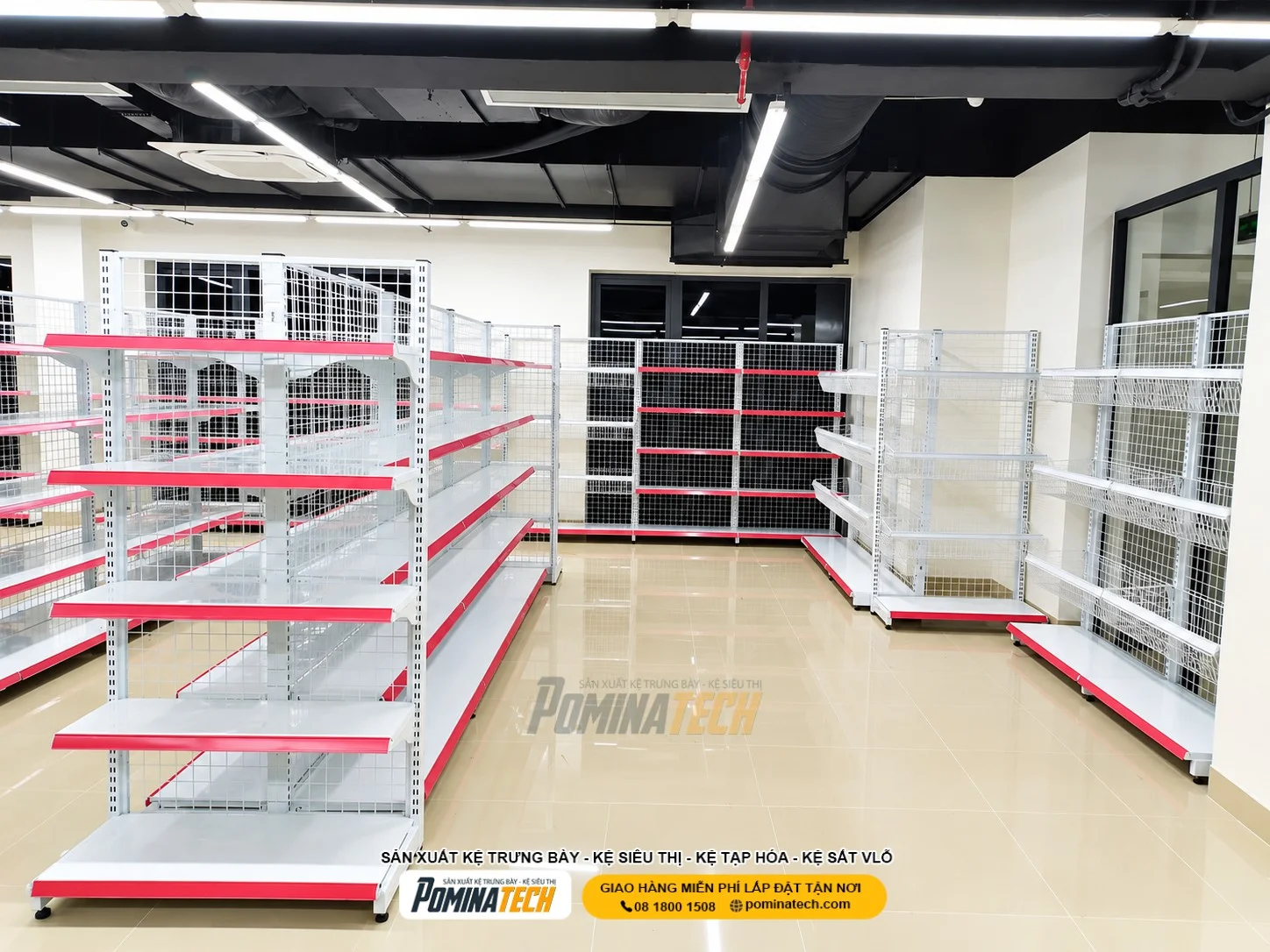 Kệ siêu thị bị cong mâm do trưng bày hàng hóa vượt tải trọng cho phép