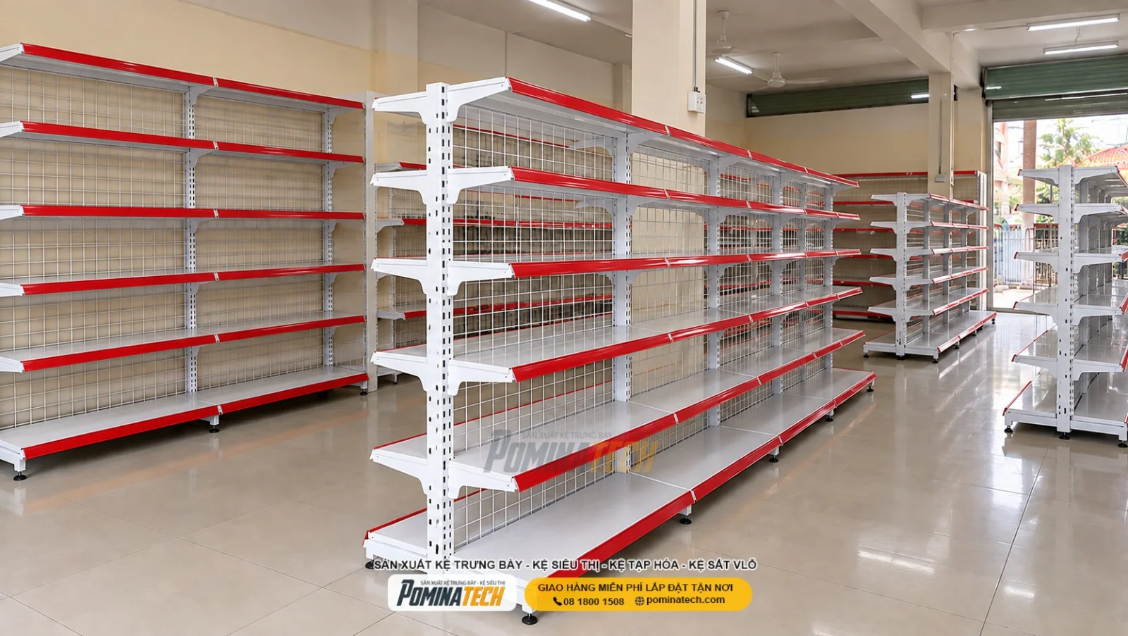 Kệ Siêu Thị Kệ Đôi Lưng Lưới 6 Tầng – Kết Cấu Chắc Chắn, Độ Bền Vượt Trội