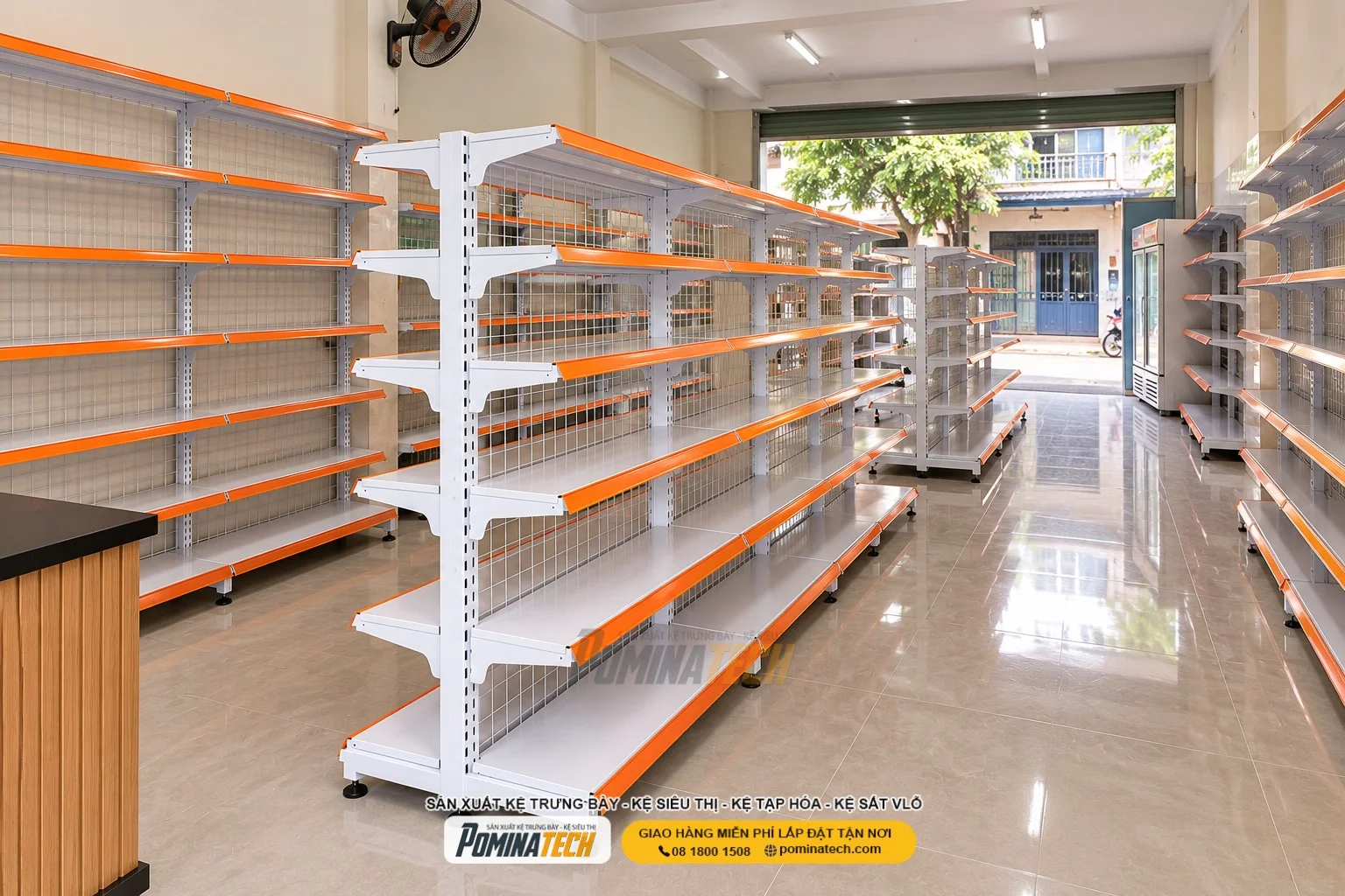 Kệ Siêu Thị Kệ Đôi Lưng Lưới 6 Tầng – Sơn Tĩnh Điện Cao Cấp, Chống Gỉ Sét Hiệu Quả