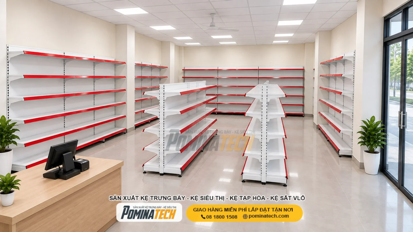 Kệ Siêu Thị Kệ Đôi Lưng Tôn Liền 5 Tầng Chịu Tải Tốt, Phù Hợp Siêu Thị Mini