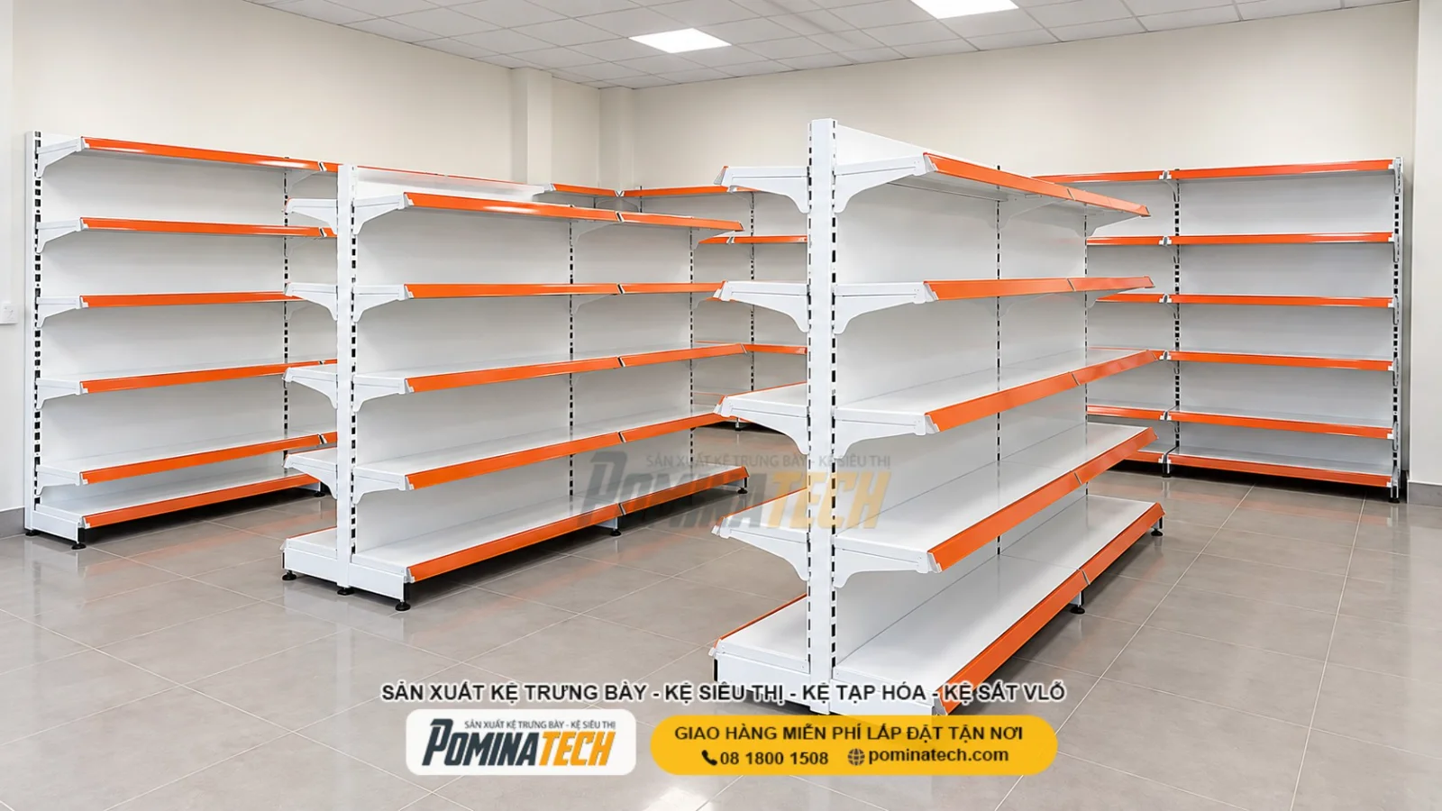 Kệ Siêu Thị Kệ Đôi Lưng Tôn Liền 5 Tầng – Đẹp, Bền, Chịu Tải Tốt Cho Mọi Cửa Hàng